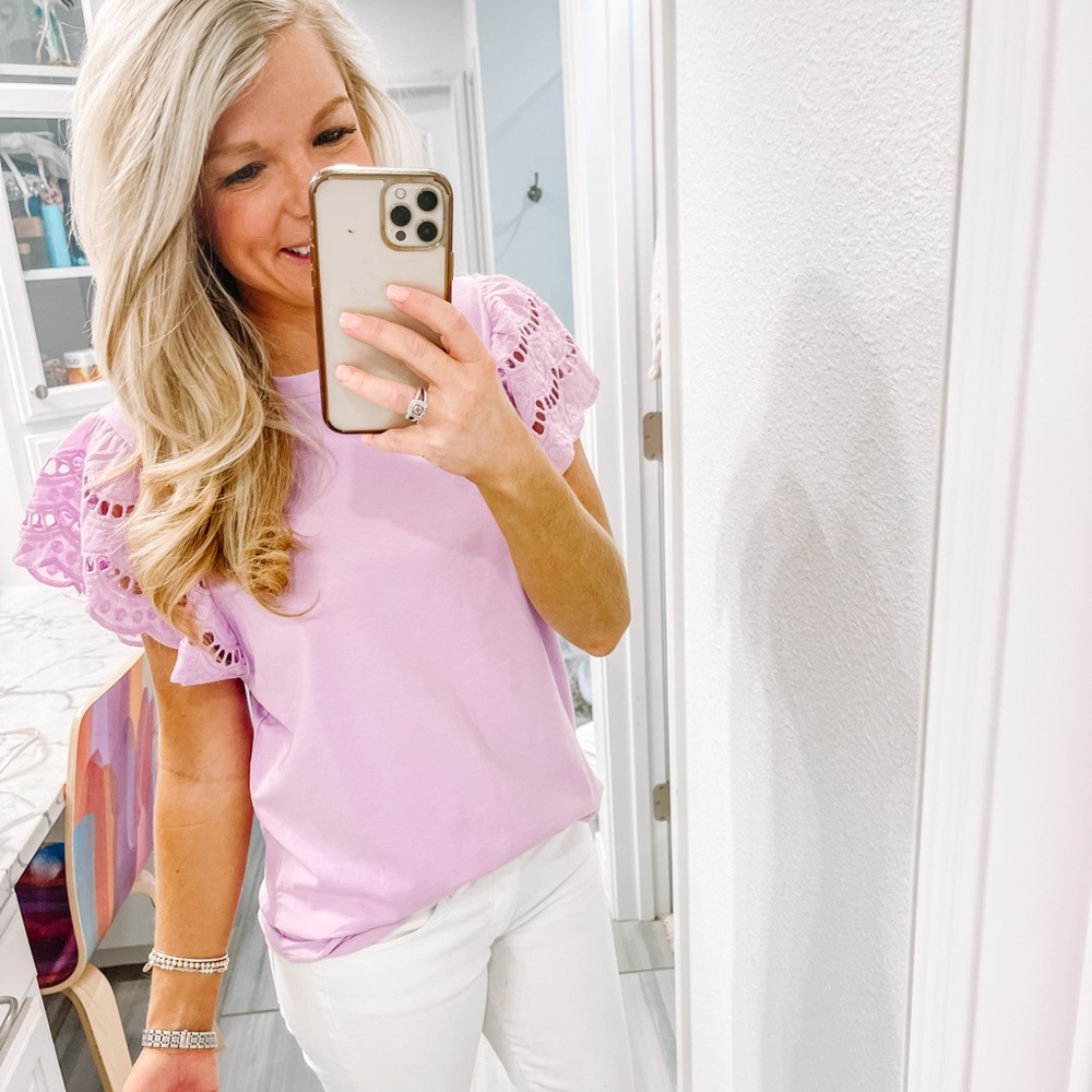 Purple top with cute detail sleeve